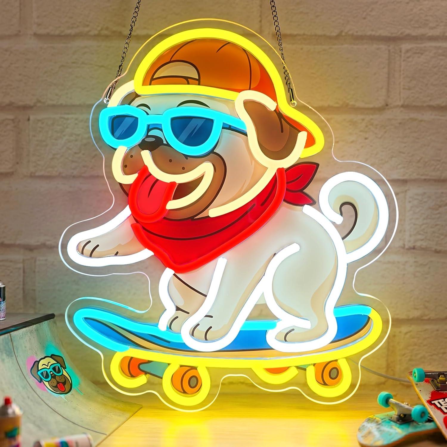 Skateboarding Dog Neon Sign Hi - Skateboard ulasan dan harga