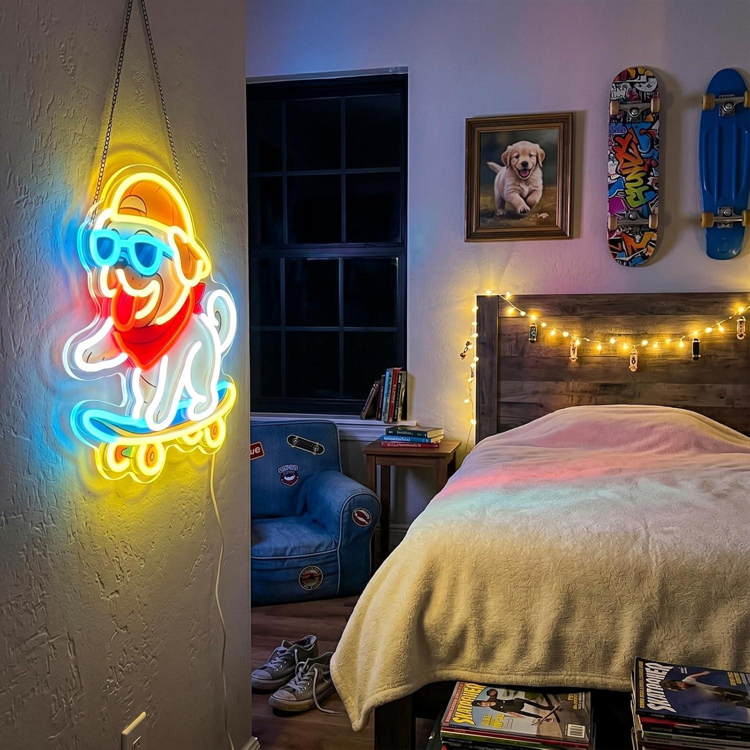 Skateboarding Dog Neon Sign Hi - Skateboard ulasan dan harga