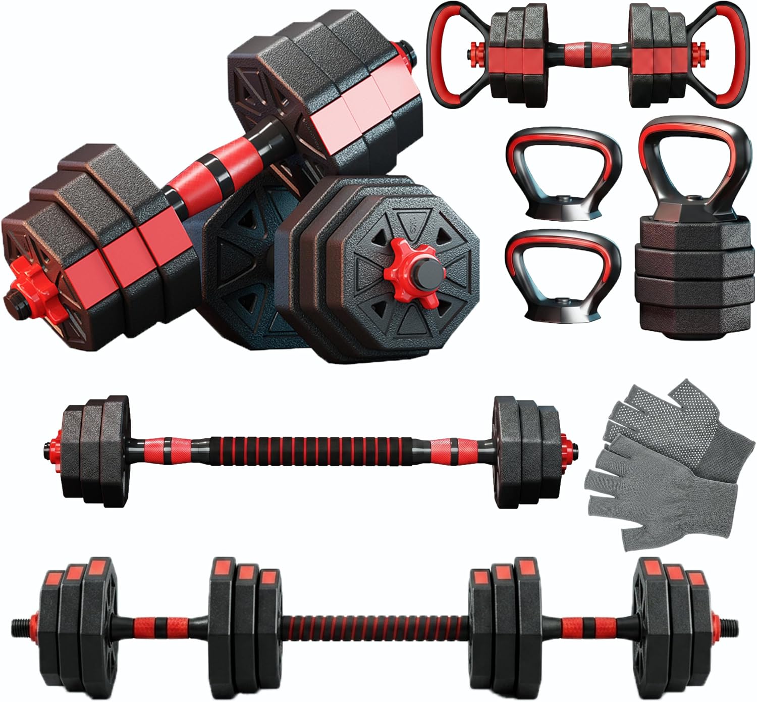 6-in-1 Adjustable Dumbbell & B - Dumbbell Set ulasan dan harga