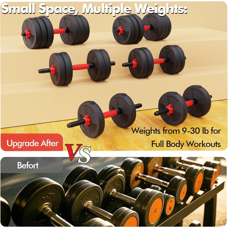 Adjustable Dumbbells Set, 60LB - Dumbbell Set ulasan dan harga